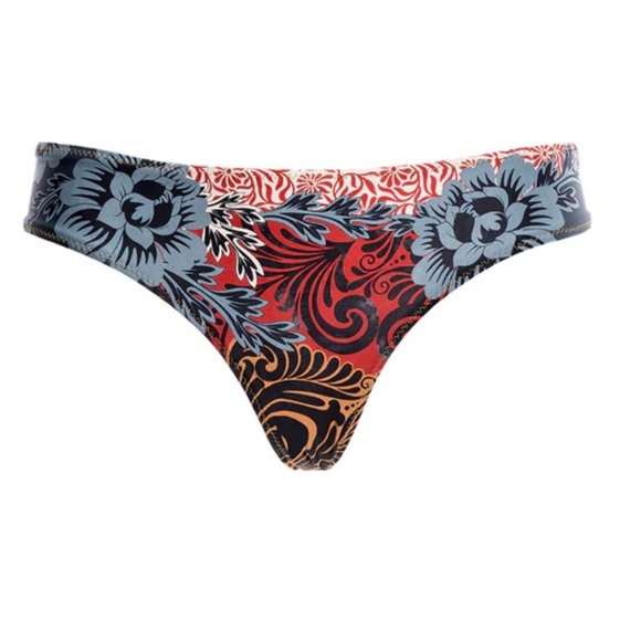 Agua Bendita Tan and Red Reversable Bikini Swim Bottoms Size 3XL - Picture 1 of 7